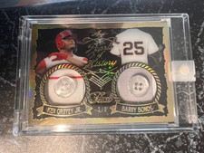 2018-19 Leaf Pearl Multi Sport GRIFFEY JR & BONDS DUAL Game Used Button 1/1