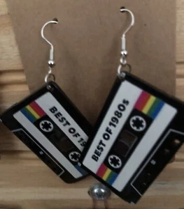 Cassette Earrings Dangle Drop 80s Style (new) - Picture 1 of 1