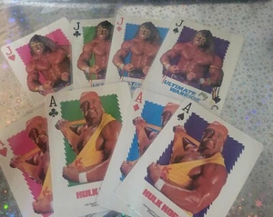 HULK HOGAN & WARRIOR PLAYING CARDS - HEART, DIAMOND, SPADE & CLUB 1991 WWF MINT! - Bild 1 von 3