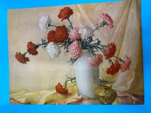 1940s Floral Bouquet Calendar Art Print Lithograph Vintage Litho LARGE 9'' X12'' - Picture 1 of 2