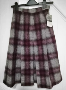 Falda plisada Lochcarron Escocia Shetland 100 % lana a cuadros tweed Elsbeth talla 12 - Imagen 1 de 12