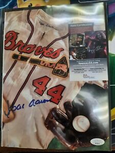 BRAVES Hank Aaron signed Mag Insert 8x10 JSA COA AUTO Autographed Milwaukee