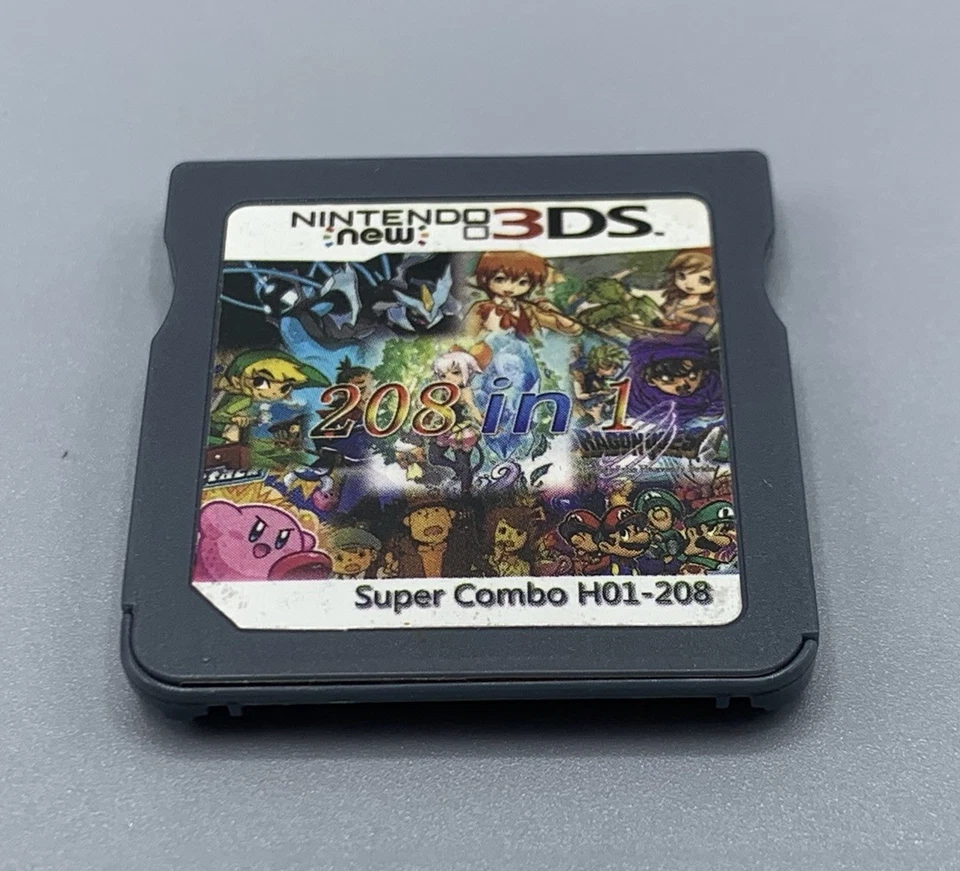 208 Giochi in 1 Nintendo DS DSi 2DS 3DS Pokémon Zelda Super Mario - Immagine 1 di 1