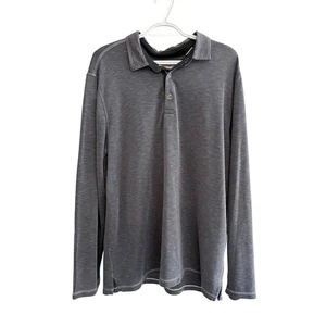 Camisa Polo Tommy Bahama Para Hombre Gris Manga Larga Tacto Suave Informal Calce Relajado - Imagen 1 de 6