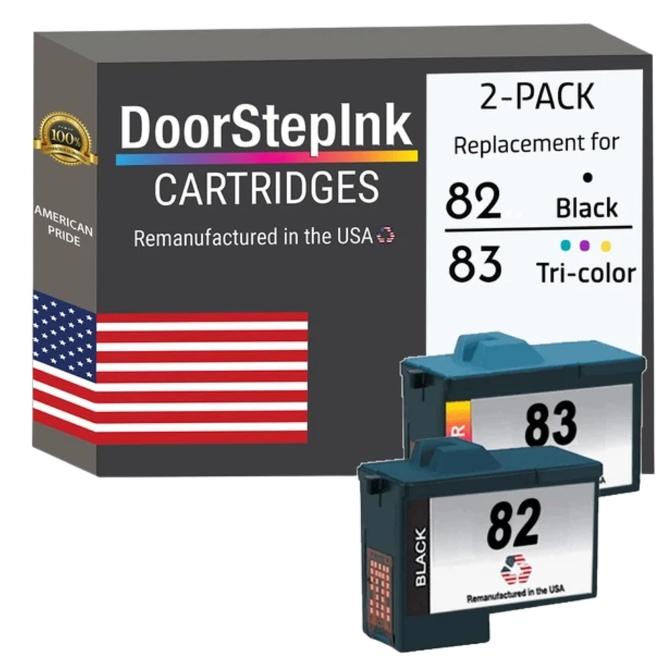 DoorStepInk Compatible Ink Cartridge for Lexmark 82 Black/83 Color Variation-USA - Image 1 of 1