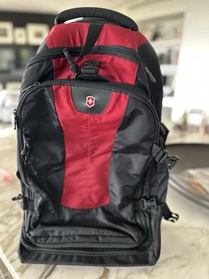 Victorinox Swiss Army E-motion 360 Black & Red 22" Wheeled Backpack Luggage - Image 1 of 4
