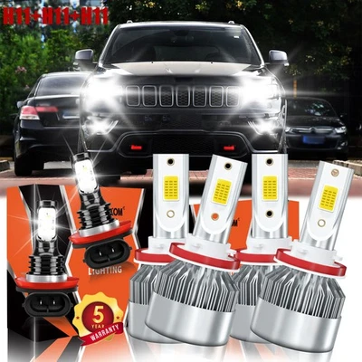 For Jeep Grand Cherokee 2018-2021 LED Headlight High Low Beam Fog Light Bulb - Image 1 of 4