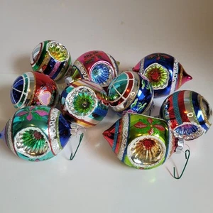 Vintage Mercury Glass Ornaments Rauch Radko Shiny Brite Lot 9 Great Descript! - Picture 1 of 17
