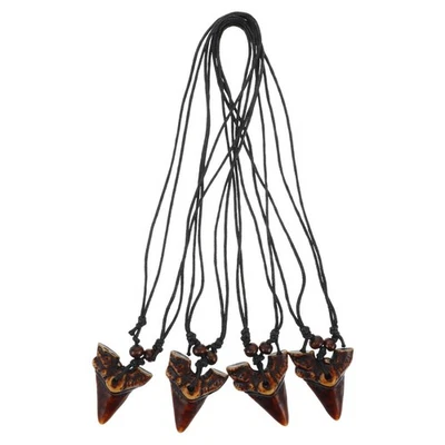  Haifischzahn-Halskette, Retro-Haifischzahn-Anhänger, coole Strand-Halskette, - Bild 1 von 4