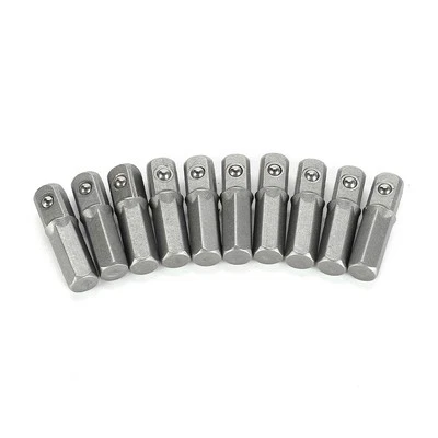 Quick Change Socket Adapter Workshop 10pcs Set 1/4" Hex To 1/4" Square Drive Hot - Image 1 of 4