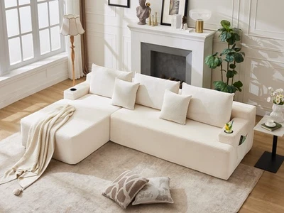 Modular Sectional Couch in a Box 106" L Shaped Boneless Cloud Couch Deep Seat - Image 1 of 4