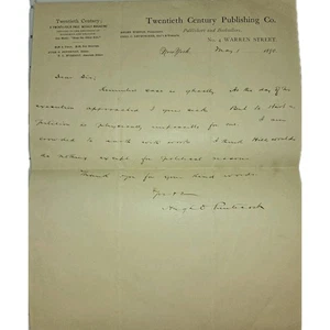 Hugh O. Pfingsten 1890 ALS 20. Jahrhundert Kummins Hinrichtung & Todesstrafe  - Bild 1 von 1