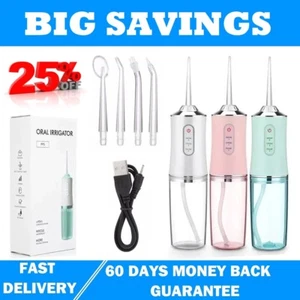 Cordless Dental Water Flosser with Jet 4 Tips Floss Oral Irrigator Teeth Cleaner - Bild 1 von 7