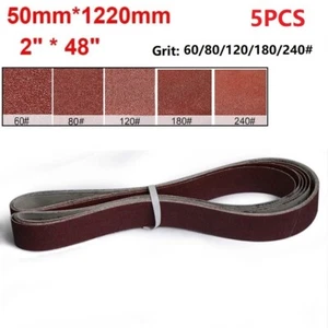 50x1220mm Coarse Fine Grinding Abrasive Sanding Belts 5pcs Grit 60 240 - Picture 1 of 8