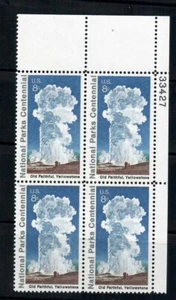 #1453 1972 8 centavos Old Faithful bloque de 4 MNH - Imagen 1 de 1
