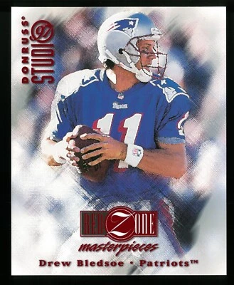 1997 Donruss Studio DREW BLEDSOE #4 ~ 8x10 Red Zone Masterpieces 1440/3500 - Image 1 of 2