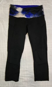 Lululemon Bright at Night Milky Way High Rise Cropped Leggings Size 6 Zip Pocket - Picture 1 of 8
