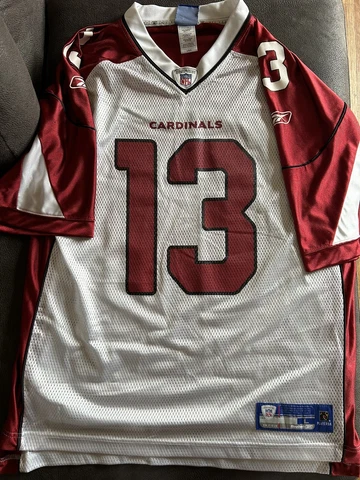 Reebok Men’s Arizona Cardinals Kurt Warner #13 jersey white Size Large Cover