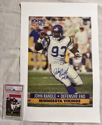 John Randle Signed Enlarged Canvas Rookie 1991 Pro Set Minnesota Vikings - Image 1 of 2