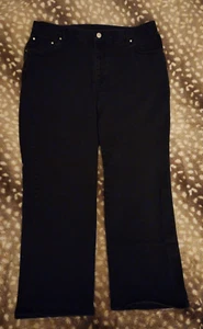 Vtg Cherokee Black Cropped Capri Jeans~Women’s Size 16W~100% Cotton~34 Waist - Picture 1 of 6