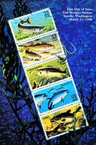 USPS FDC Ceremony Program #2205-2209 C1 Fish Booklet 1986 - Picture 1 of 4