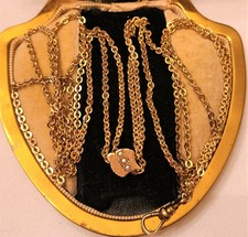 ANTIQUE VICTORIAN 22 1/2" POCKET WATCH CHAIN SEED PEARLS 16 GRAMS SIGNED B & CO