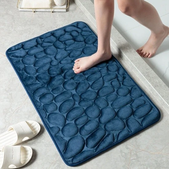 1 pc. Blue Bathroom Mat - Super Absorbent - Non-Slip - 40cm x 60cm (16" x 24") - Изображение 1 из 1