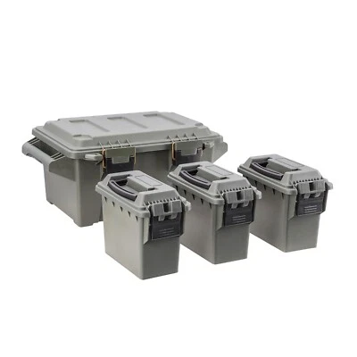 Набор мини-ящиков для банок с четырьмя банками, OD зеленые, пластиковые, штабелируемые коробки для хранения - Изображение 1 из 4