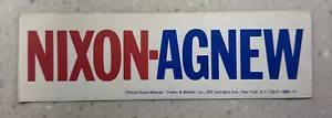 ADESIVO PARAURTI ORIGINALE VINTAGE MAI USATO: NIXON-AGNEW 3 X 10" 1568 - Foto 1 di 6