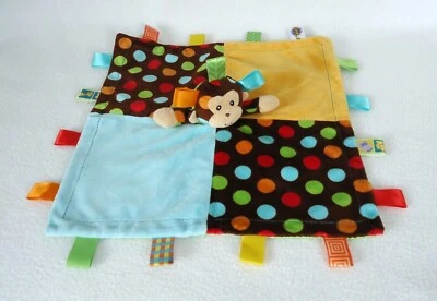 Taggies Mary Meyer Monkey Lovey Dazzle Dots 安全毯 缎面 Minky Blanky — 第 1/4 张图片