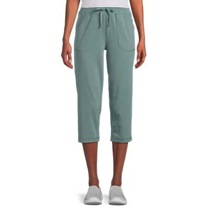 Athletic Works Women's Grayed Teal Core Knit Capri Pants Size S 4-6 NEW - Picture 1 of 4