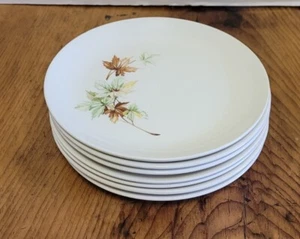 7 Pc SALEM Maple Leaf 6 1/8" Bread Plates USA - Picture 1 of 6