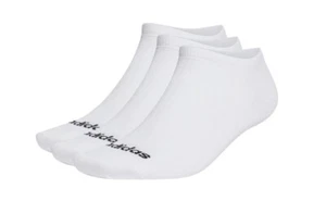 3 PACK - Adidas Logo Ankle Sports Socks - White - Mens Womens Unisex SIZES 6.5-8 - Picture 1 of 3