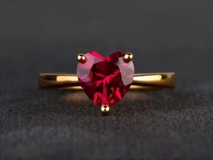 Natural Pink Ruby 14 K Yellow Gold Women's Handmade Ring Gift For Free Ship - Picture 1 of 3