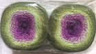 2x 250g Yarn Art, Alpaca Green And Purple Yarn Cake