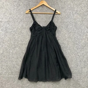 Witchery Dress Womens 8 Black A-Line Sleeveless Silk Cotton Lined Zip 54619 - Bild 1 von 10