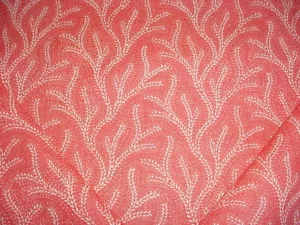 Jane Shelton 4030 Holly Red Leaf Vine Linen Drapery Upholstery Fabric - Picture 1 of 3