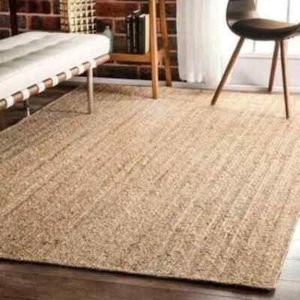 Natural Jute Area Rug Available In 6 More Colors, Jute Rug Square, Jute Rug - Picture 1 of 5