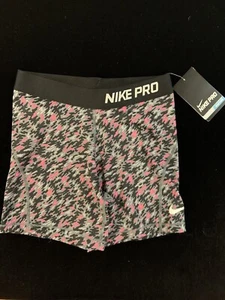 Nike Pro Sports Compression Shorts XL Pink Gray Black Swoosh Logo - Picture 1 of 2