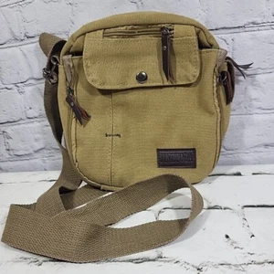 Jinhuoda Crossbody Bag Canvas Khaki Utility Multi-Pocket Purse Bag - Picture 1 of 9