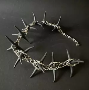 Black Thorn Choker Chain ALCHEMY GOTHIC - Picture 1 of 6