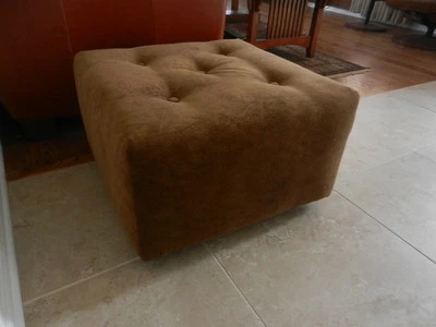 Square Tufted Micro Fiber Suede Ottoman - Image 1 of 4