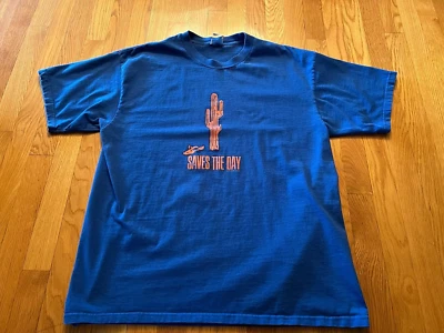 Saves The Day Band Emo Cactus 2001Navy T Shirt Full Size S-5XL - Image 1 of 3