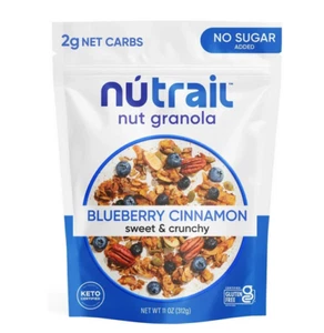 NuTrail Nuss Granola Müsli, Heidelbeer Zimt, ohne Zuckerzusatz, Keto, Glutenfrei - Bild 1 von 8
