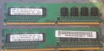 1GB 2x512MB PC2-4200 Samsung Ram Memory Computer * 30 DAY WARRANTY* - Image 1 of 2