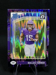 Dallas Turner 2024 Donruss Optic Purple Shock Rookie Card #224 - Vikings - Picture 1 of 2