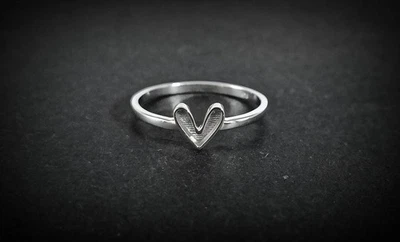 7mm Heart Bezel Ring Solid 925 Sterling Silver Blank for Resin Art, DIY Jewelry - Image 1 of 4