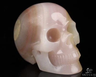 Calavera de cristal tallada a mano de jade Afganistán de 2,0", realista, cristal curativo Foto 1 de 4