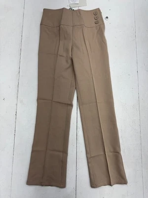 Bienzoe Khaki Flat Front School Uniform Straight Leg Dress Pants Girls Size 8-9 - Image 1 of 4