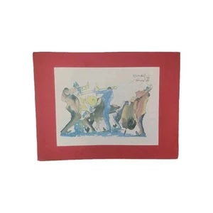 Leo Meiersdorff New Orleans 1976 Watercolor Art Print Jazz Band 11"X9" Matted - Picture 1 of 4